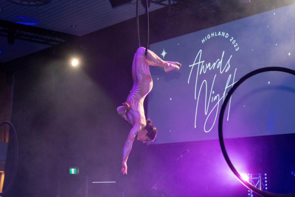 aerialists at corporate event in Sydney